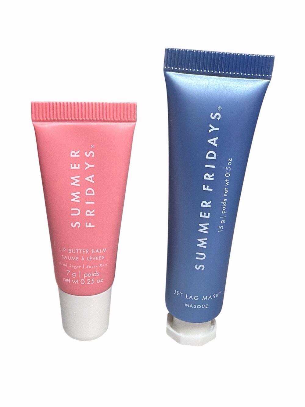 Summer Fridays Lip Butter Balm Pink Sugar and Jet Lag Mask Travel Set Lot New
